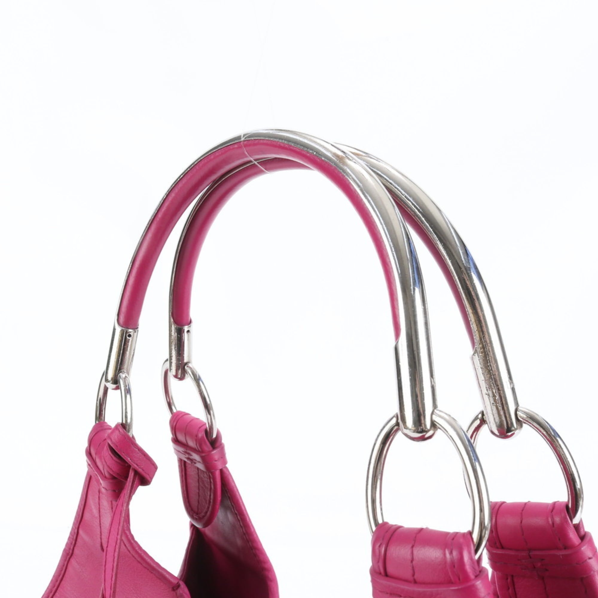 Christian Dior 61 Hobo Leather Tote Bag, Shoulder Handbag, Silver Hardware, Women's