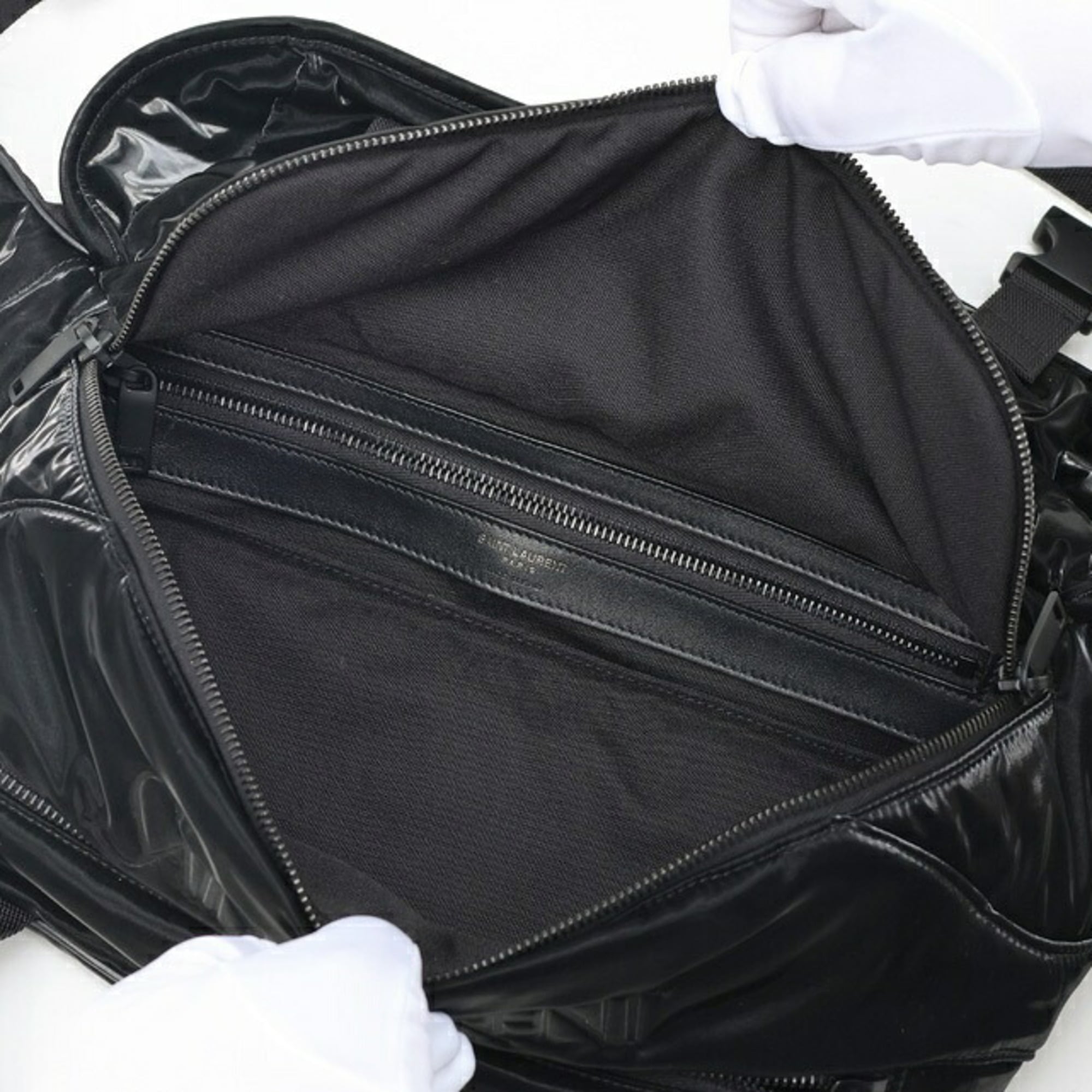 Saint Laurent body bag, model 758258, nylon, black — Like New
