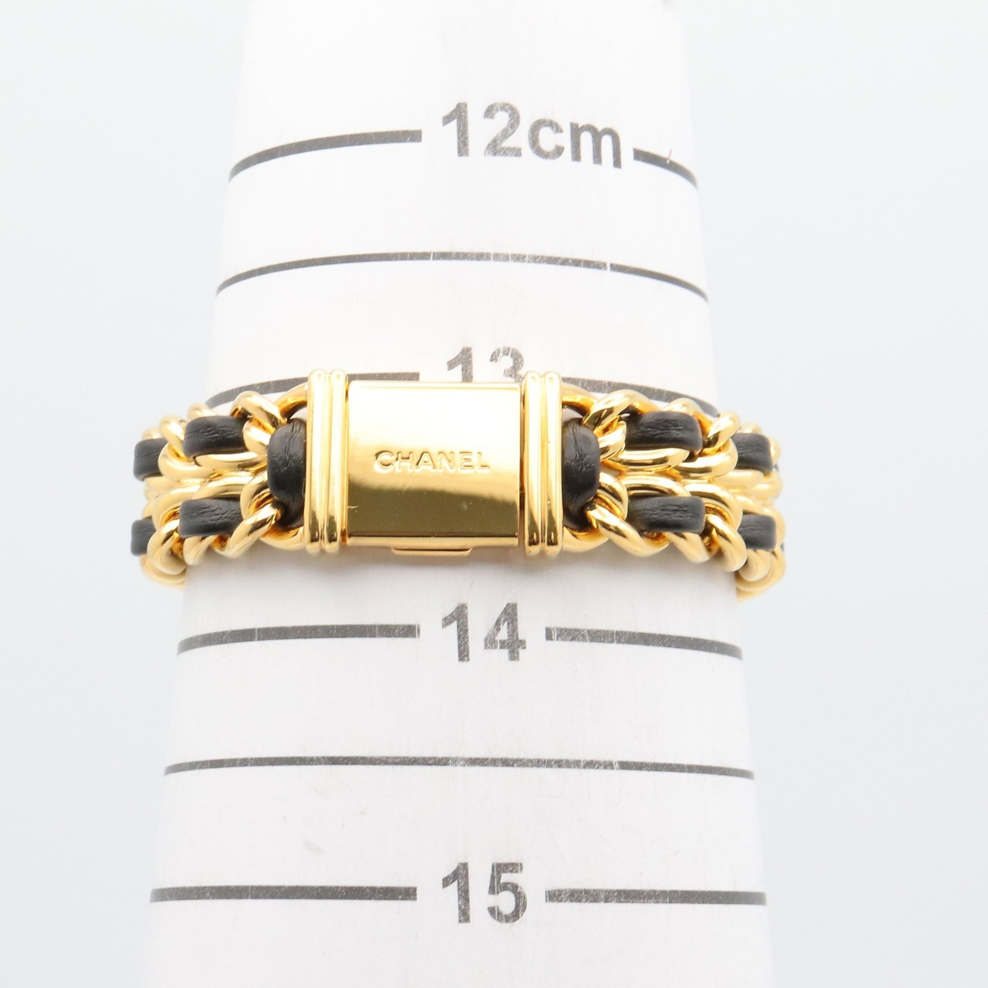 Chanel CHANEL Première S Watch, Gold Plated (GP), Leather Strap, Women's, Black, H0001 — Very Good