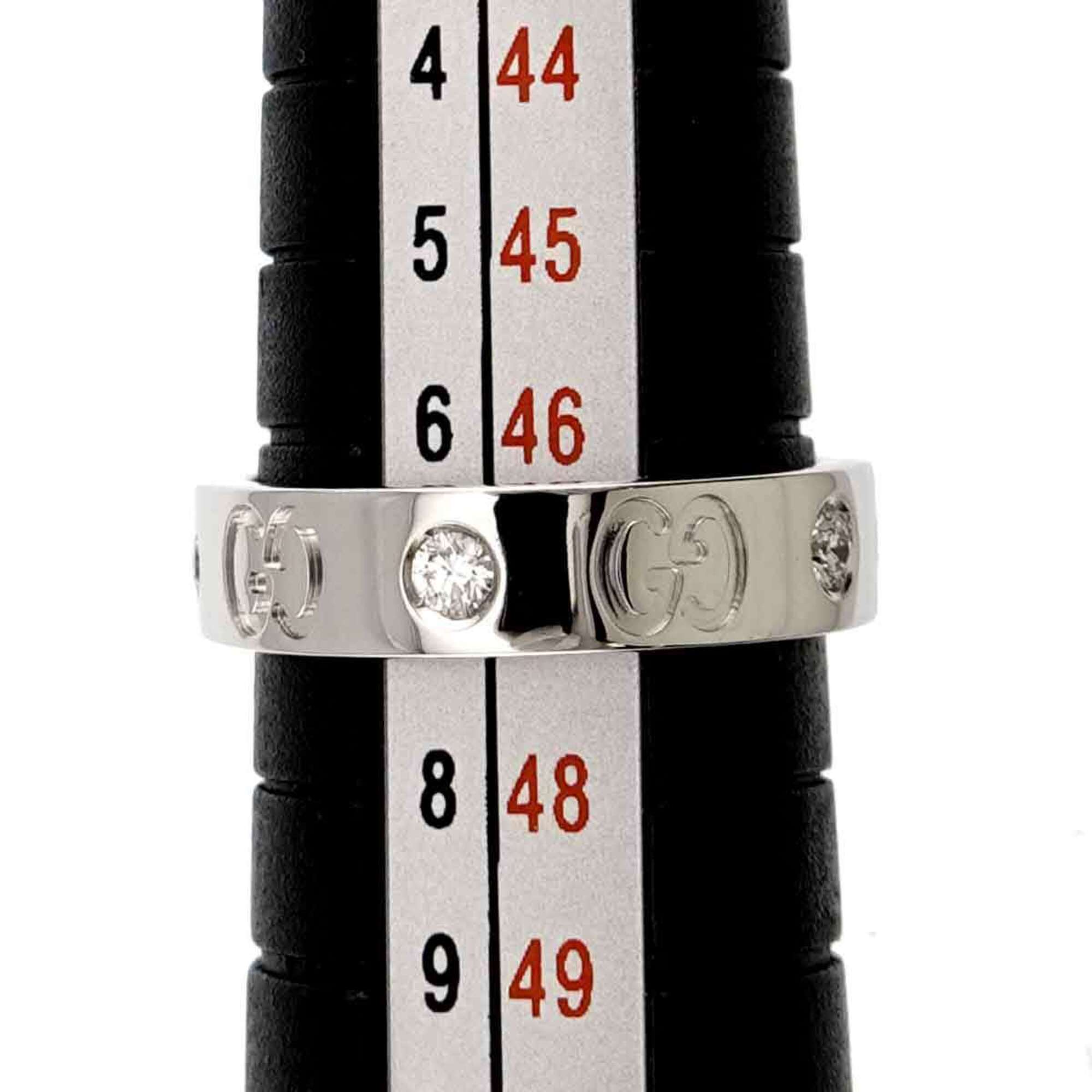 Gucci Icon #7 Ring with Diamonds, 18K White Gold (750) — Like New