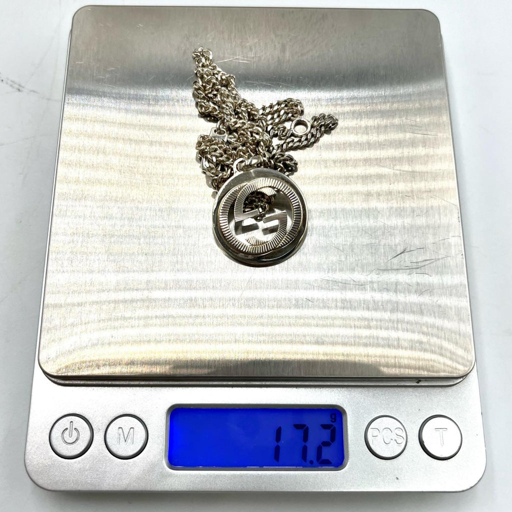 Gucci Men's Interlocking G Logo Necklace in Silver 925