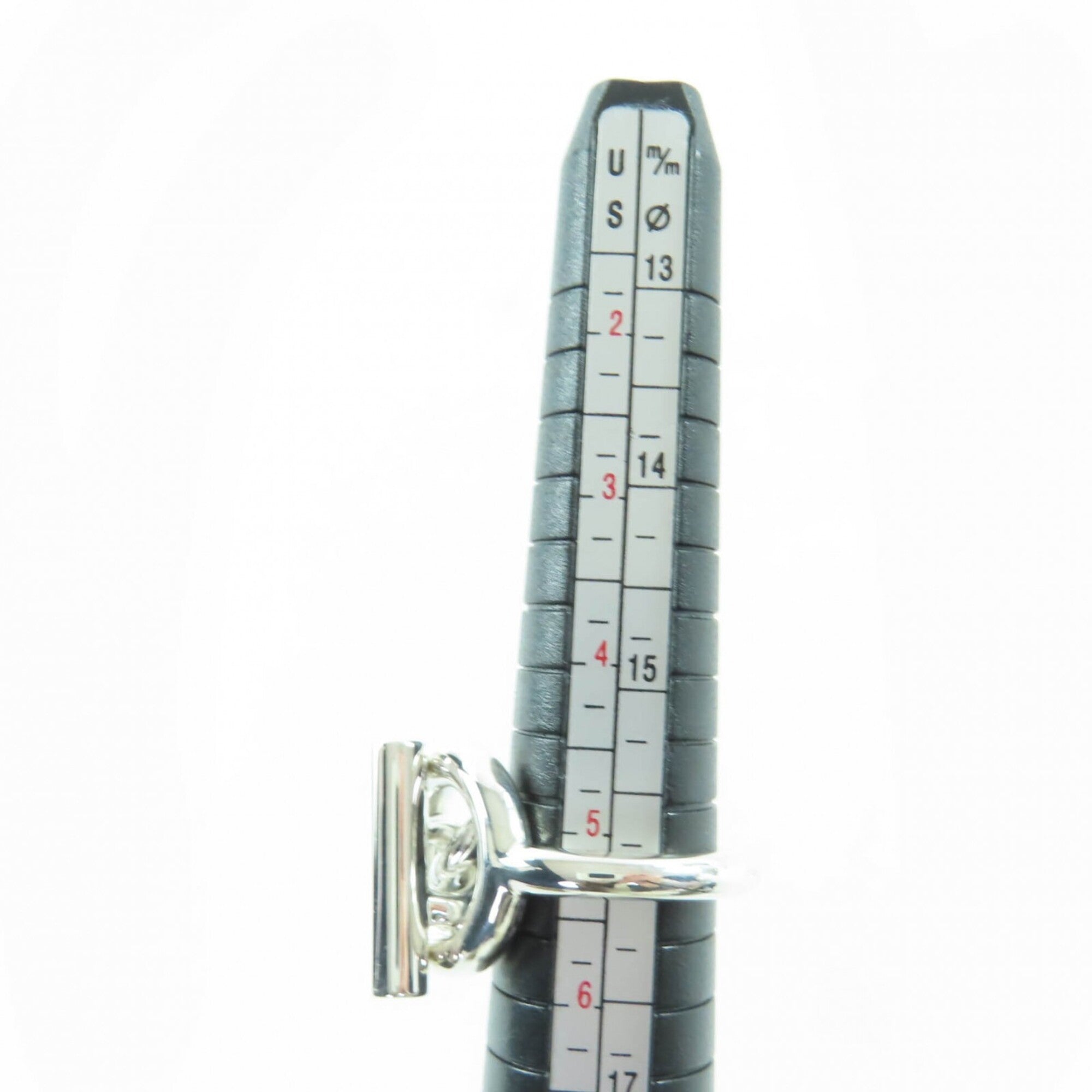 HERMES Croisette GM AG925 Ring, Silver, Size 51 (approximately equivalent to Japanese size), Weight: 14.6g, Women's — Like New