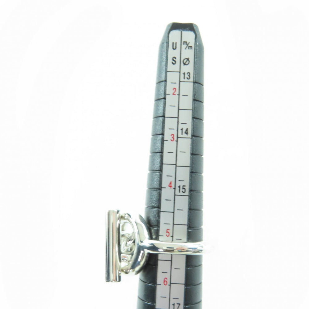 HERMES Croisette GM AG925 Ring, Silver, Size 51 (approximately equivalent to Japanese size), Weight: 14.6g, Women's — Like New