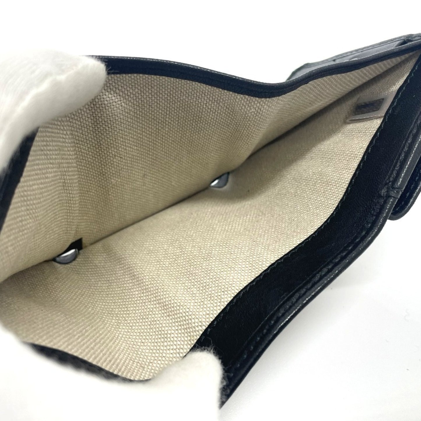 JIMMY CHOO Star Stud Wallet, Compact Mini Tri-fold Leather Women's, Black