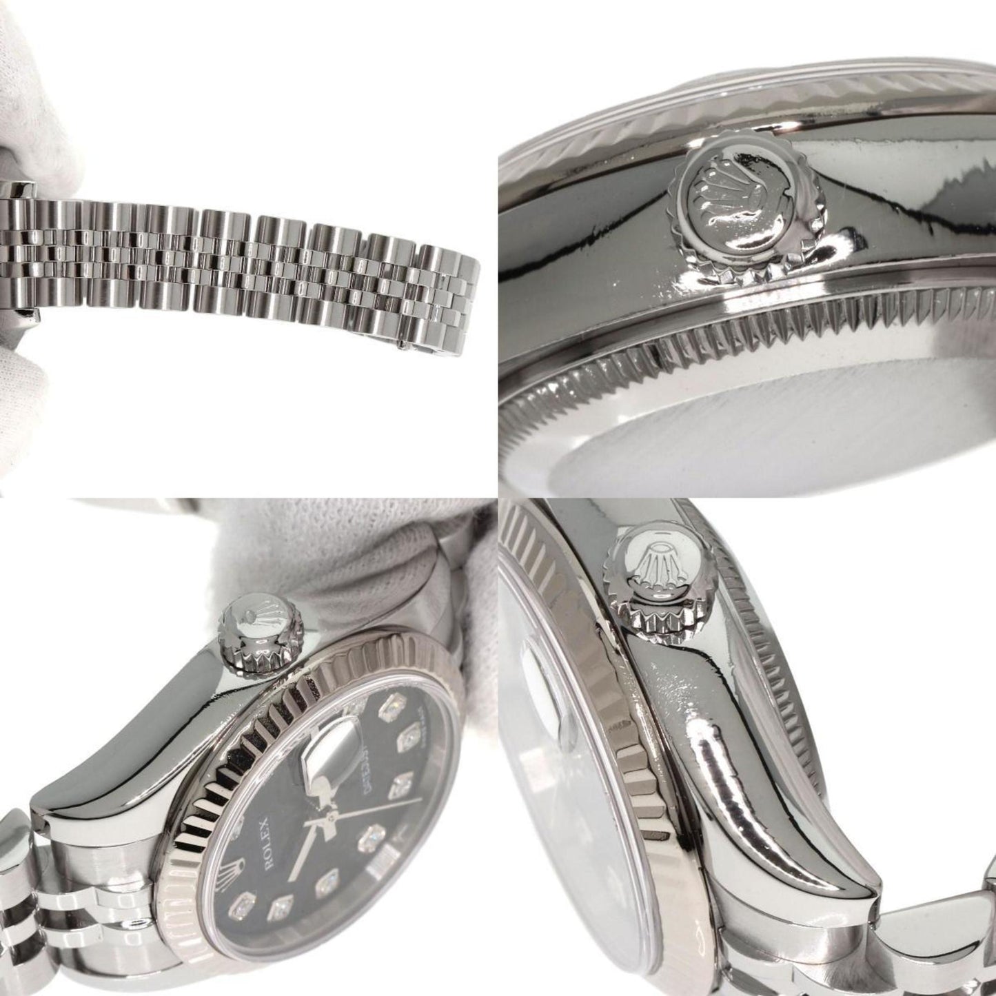 Rolex 179174G Datejust 10P Diamond Watch Stainless Steel SS K18WG Ladies ROLEX