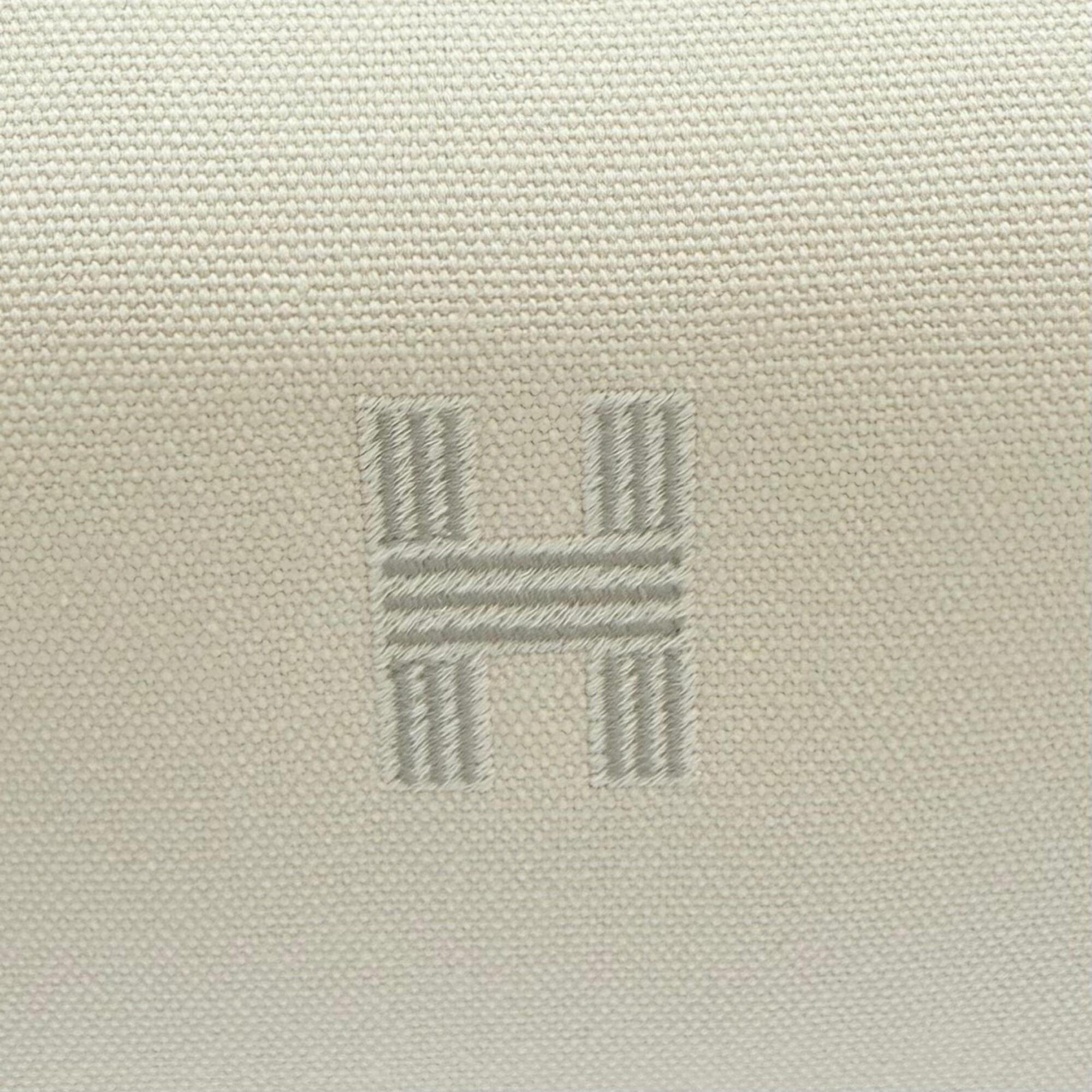 HERMES Bride à Black GM 100% Cotton Natural Silver Hardware Sellier Button Canvas Handbag Made in France Women's — Like New