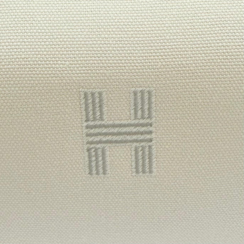 HERMES Bride à Black GM 100% Cotton Natural Silver Hardware Sellier Button Canvas Handbag Made in France Women's — Like New