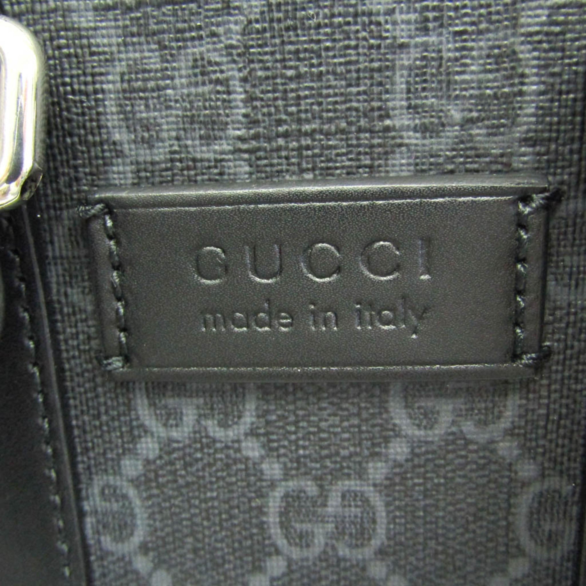 Gucci 696010 Men,Women GG Supreme,Leather Handbag,Shoulder Bag Black — Like New