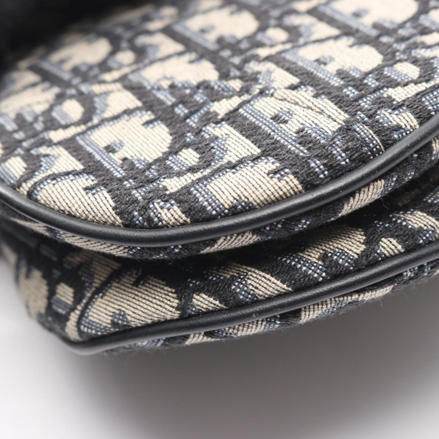 Christian Dior Dior Saddlebag Mini Oblique Jacquard Handbag Canvas Leather Women's Bag Beige Navy Black