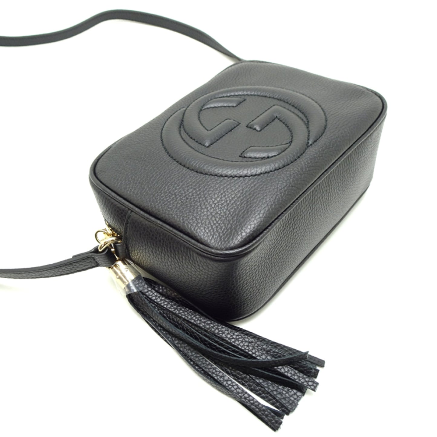 Gucci Soho Small Disco Women's Shoulder Bag 308364 in Black Leather