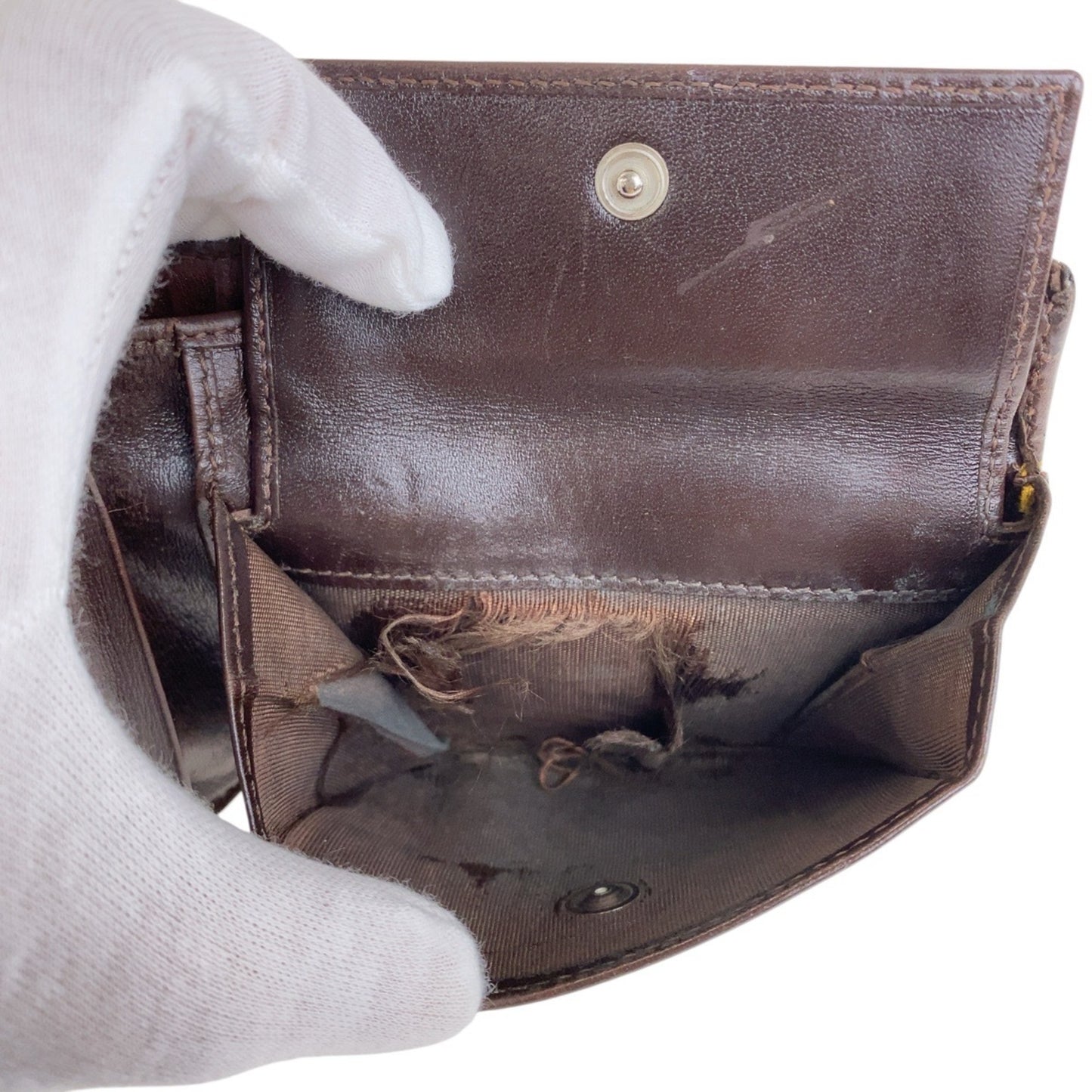 FENDI Zucca Brown Leather Canvas Wallet with Silver Hardware, Size 810 11018 6877, Compact for Women