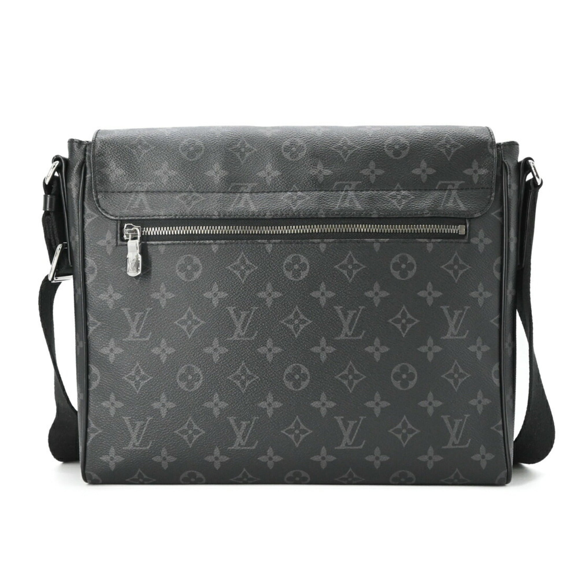 LOUIS VUITTON District MM NM Shoulder Bag, Monogram Eclipse, Black, Men's, M44001 — Like New