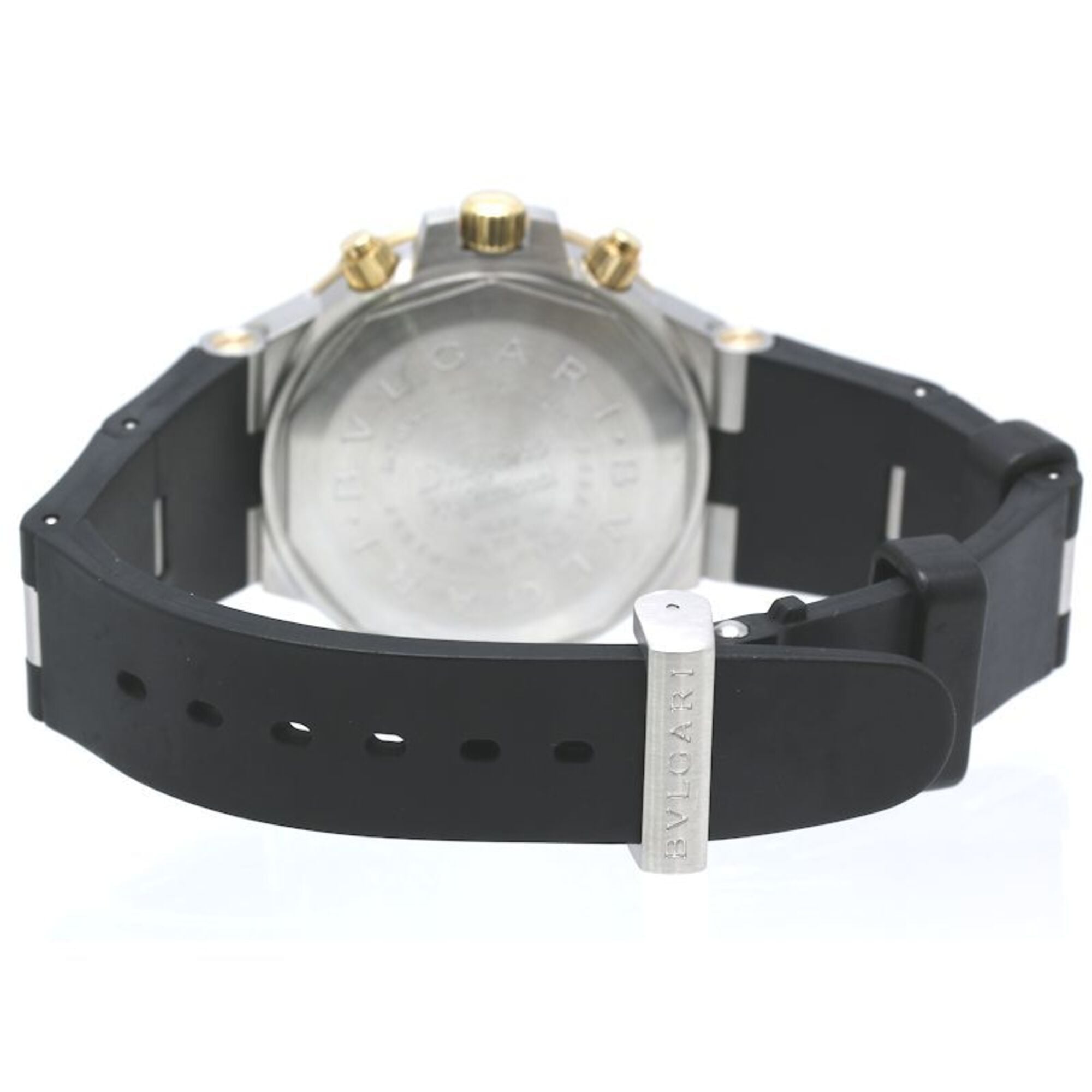 BVLGARI Diagono Professional GMT GMT40C5SGVD GMT40SG Men's Watch SS x 18K Yellow Gold Rubber 40536 — Good