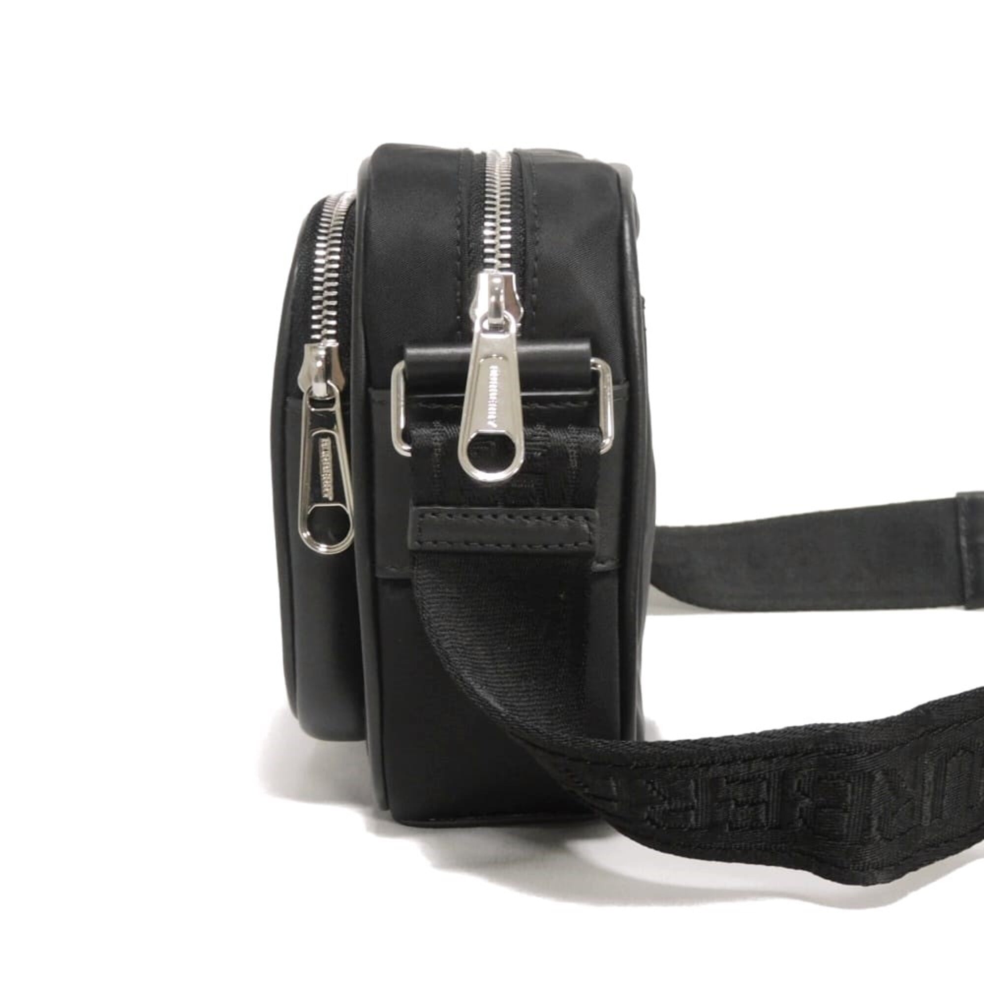 Burberry Paddy Logo Crossbody Shoulder Bag, Cotton Calfskin, Rubber Embossed Nylon, Black, 8049094, Men's — New - Store Return