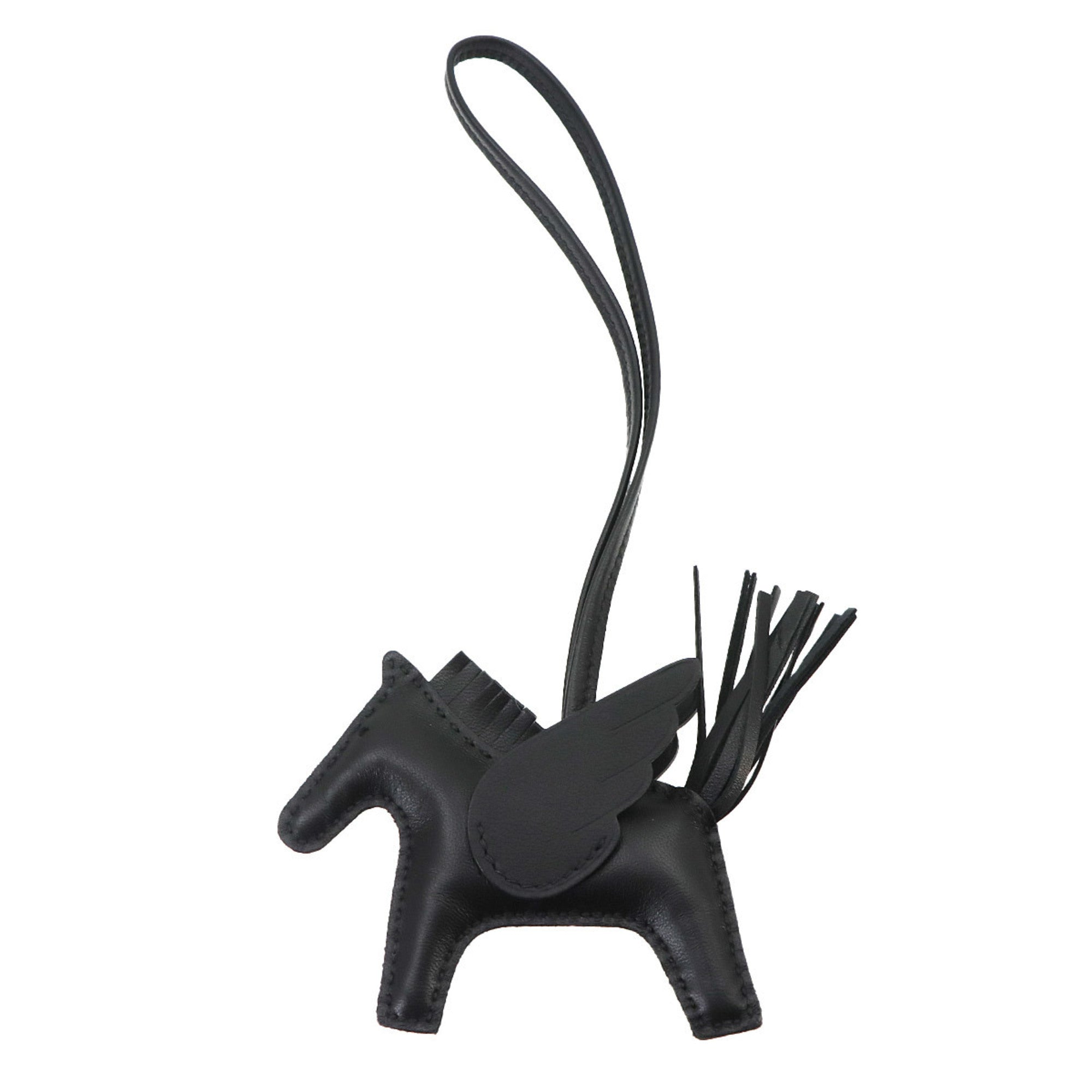 Hermes HERMES So Black Rodeo Pegasus PM Accessory Bag Charm Agneau Milo Swift W Stamp — New - Store Return