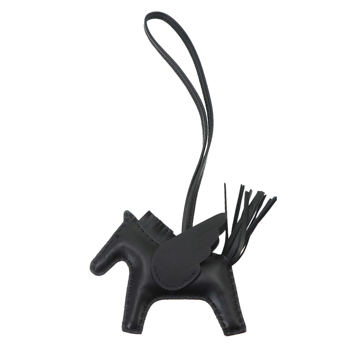 Hermes HERMES So Black Rodeo Pegasus PM Accessory Bag Charm Agneau Milo Swift W Stamp — New - Store Return