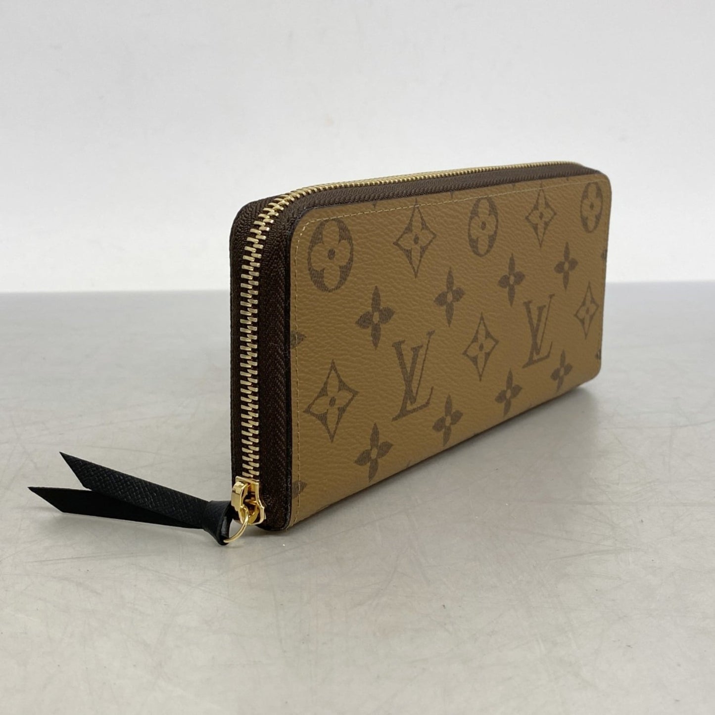 Louis Vuitton Monogram Reverse Portefeuille Clemence Long Wallet M82336 Brown Women's