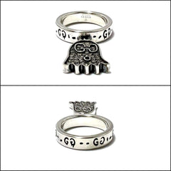 GUCCI Women's Ghost Pave Diamond Ring in Silver 925 — Like New