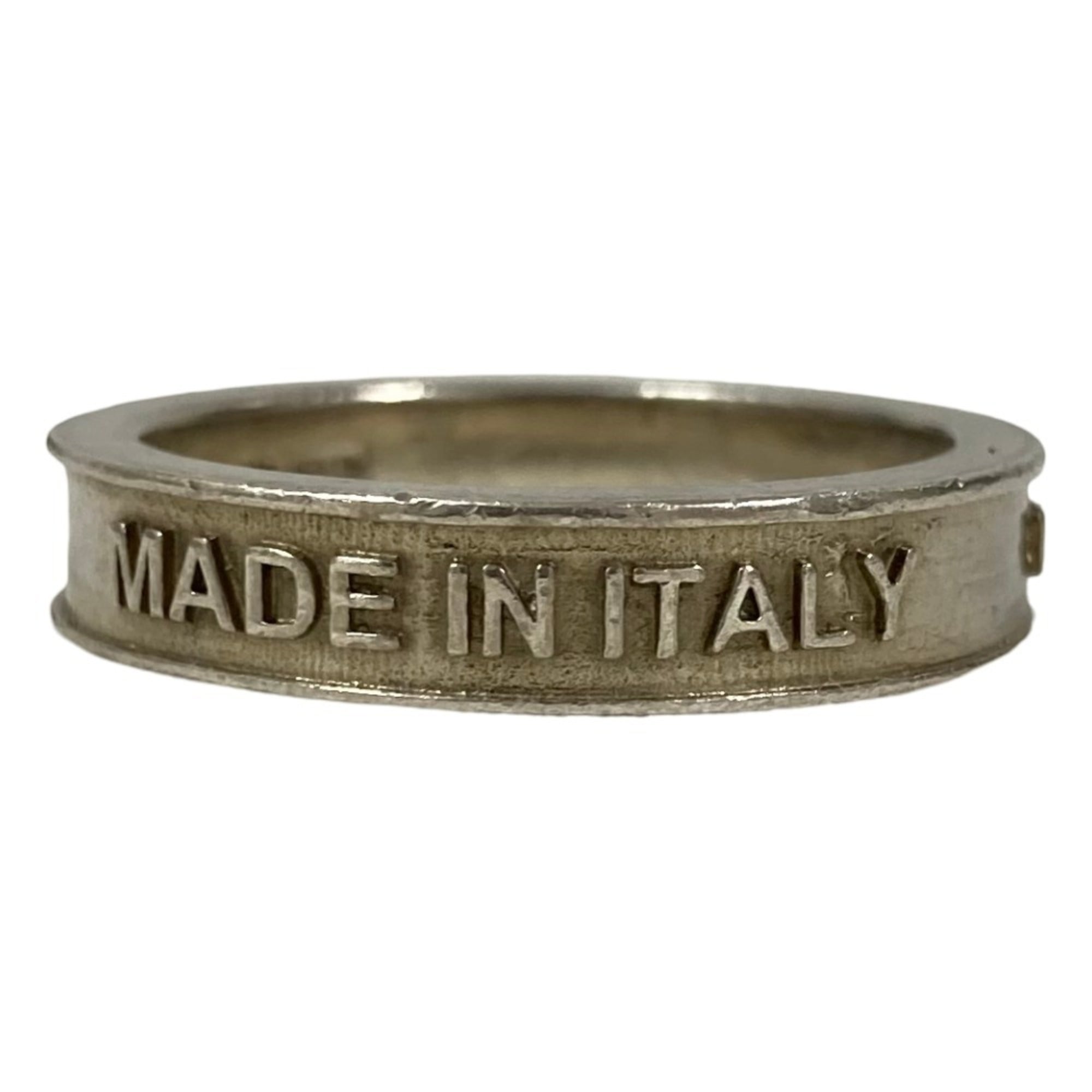 GUCCI Interlocking G Script Logo Ring, 925 Sterling Silver, Size 2, Men's — Like New