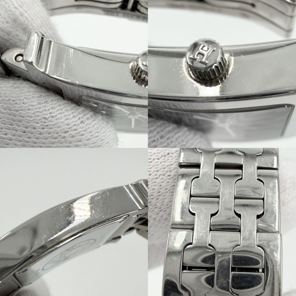 Hermes H-Watch Women's Quartz Watch, Black Dial, H WATCH, Battery Operated, Stainless Steel, Silver/Black, HERMES HH1.210 — Good