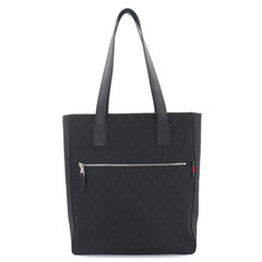 Gucci GG Canvas Medium Tote Handbag, Leather, Black, 834796, Silver Hardware Bag — New - Store Return