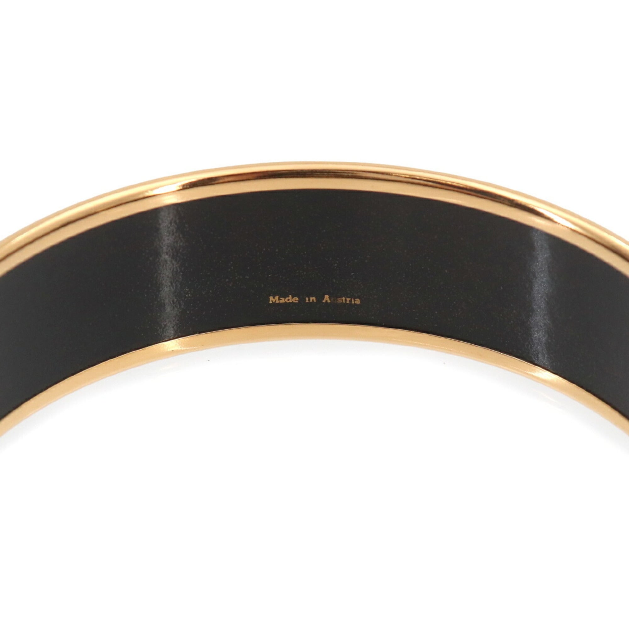 Hermes MM Email Bangle Bracelet, Red Multicolor Gold — Like New