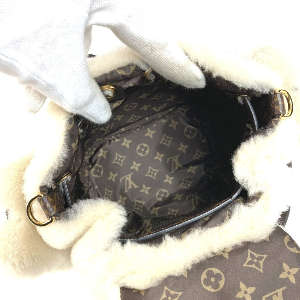 LOUIS VUITTON M11919 LV SKI Nano Teddy Backpack - 3-Way Bag (Shoulder Bag, Handbag, Rucksack) Shearling Canvas Men's & Women's Cream Beige — Like New
