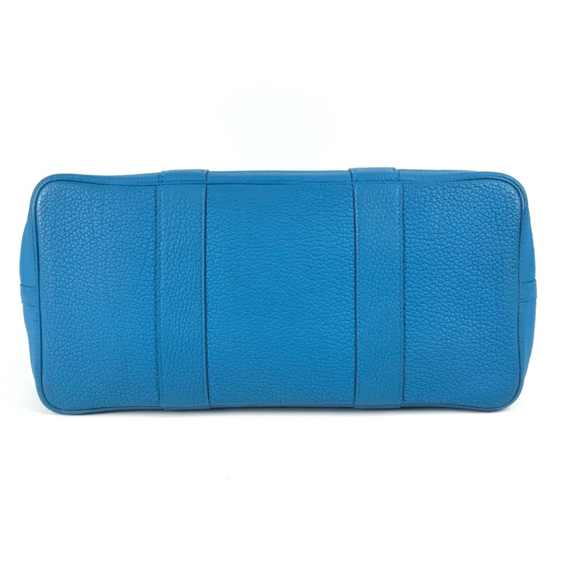 HERMES Garden Party PM 36 Handbag, Two-Tone Negonda Shoulder Bag, Tote Blue, Men's and Women's