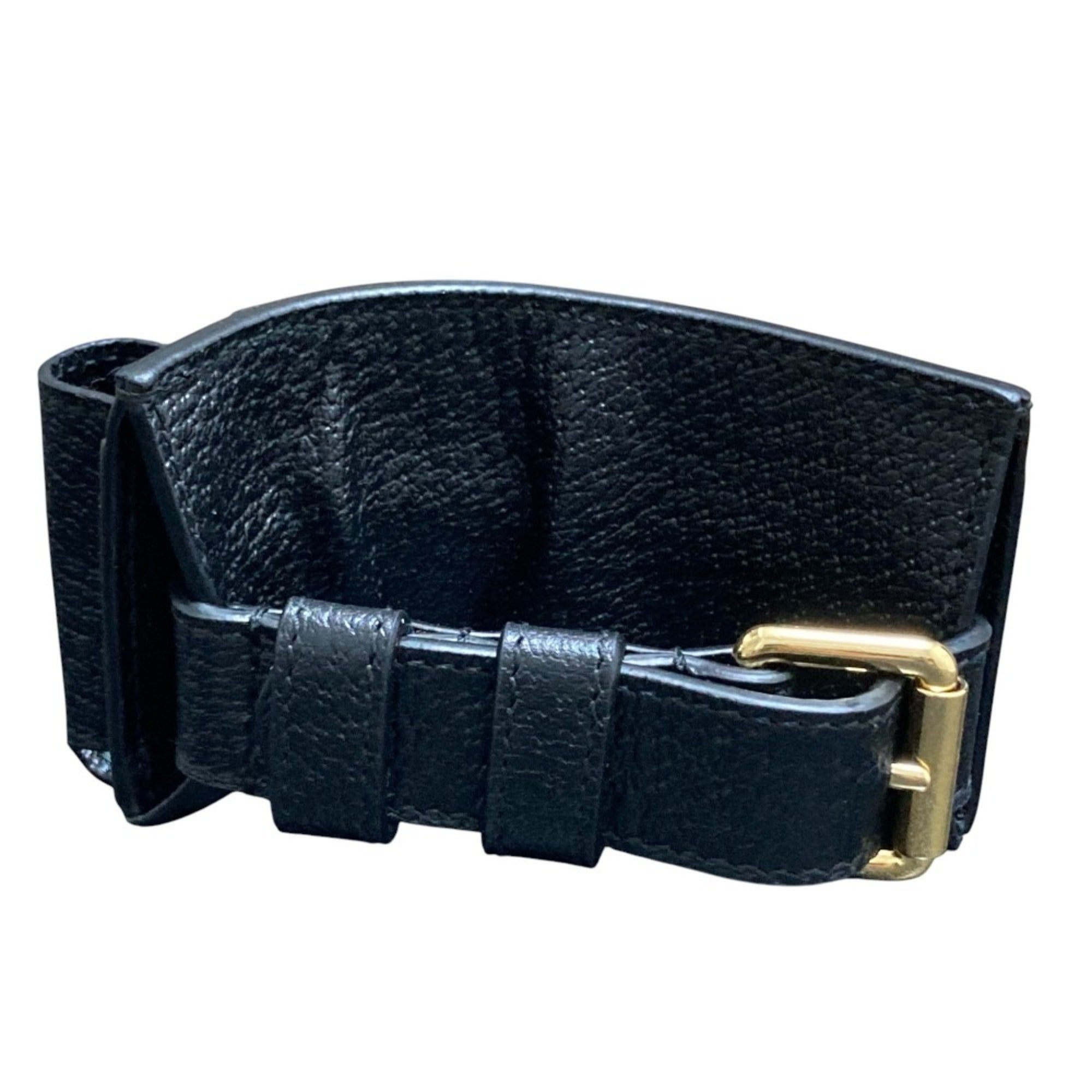 GUCCI Gucci Leather Bracelet Lipstick Case 615992 Black Women's — Like New