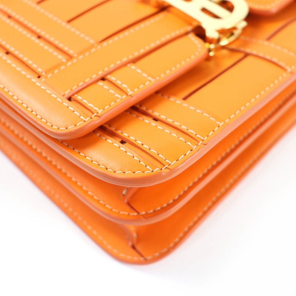BURBERRY Burberry TB hardware 2-way leather clutch bag/shoulder bag, orange, with dust made in Italy, women's — Like New