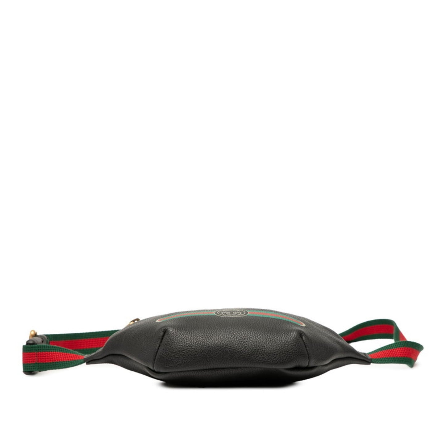 Gucci logo print Sherry line body bag/waist bag 527792 black leather women's GUCCI