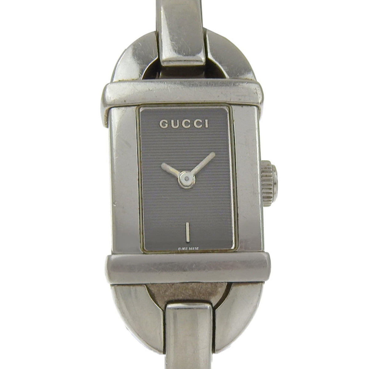 Gucci 6800L Stainless Steel Quartz Analog Watch, Black Dial, Women's — Good