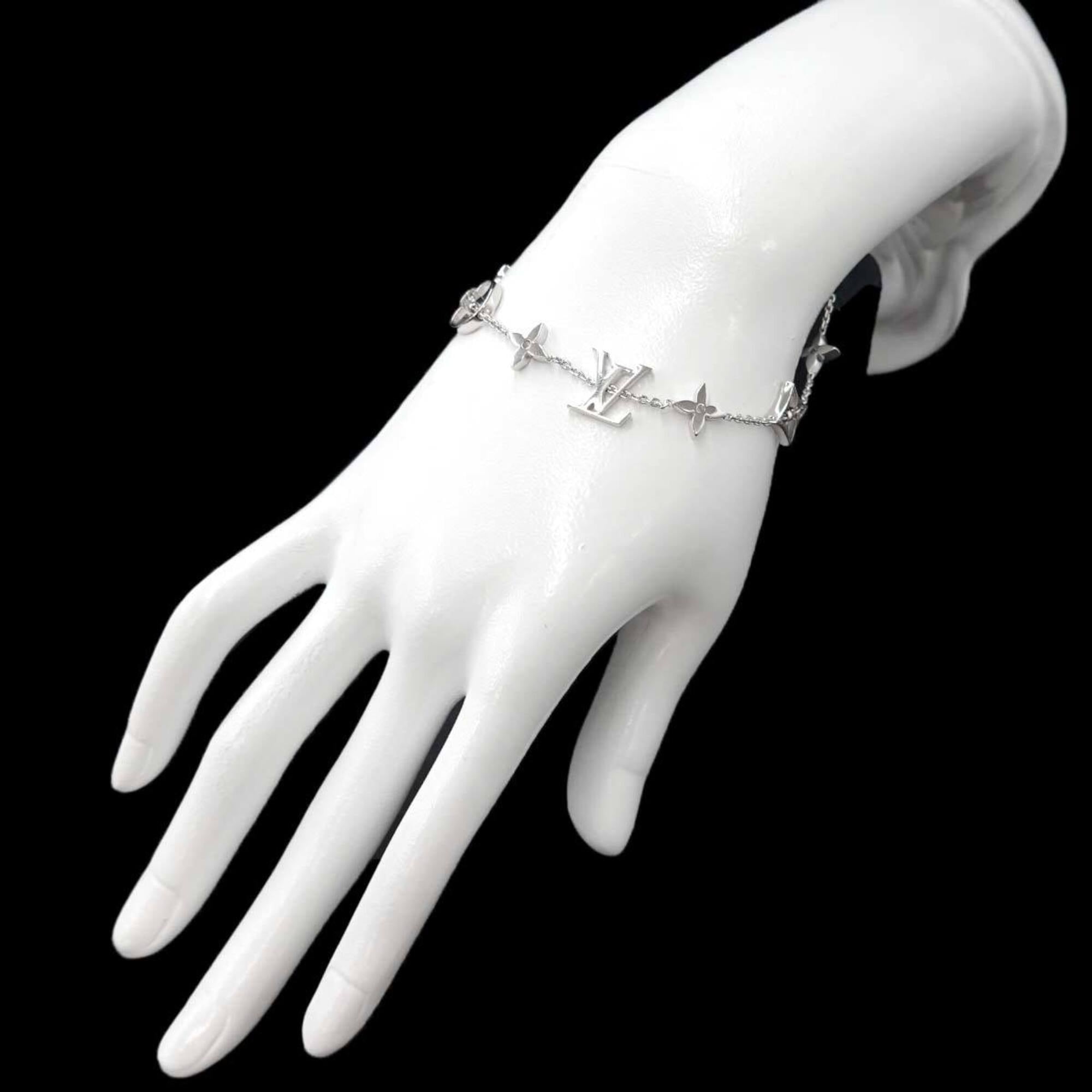 Louis Vuitton Monogram Bracelet, 19cm, 18K White Gold (750) — Like New