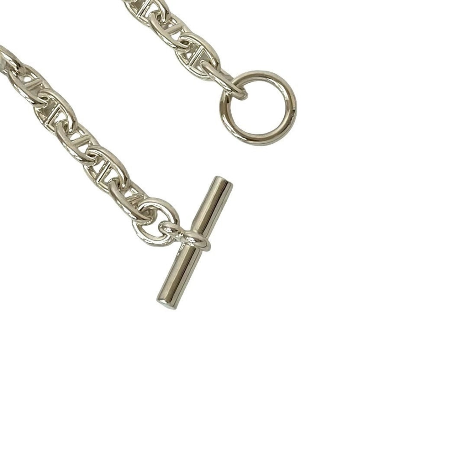HERMES Chaine d'Ancre MM 17-link Sterling Silver 925 Chain Bracelet Bangle 035mm