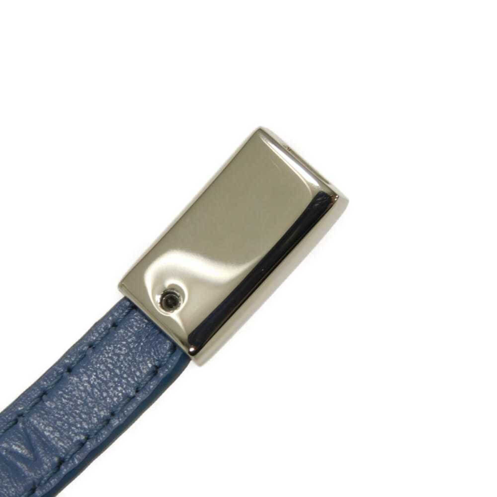 Prada Saffiano Bracelet, Size M, Enamel Blue, Silver Triangle Logo, Avio 2IB289 053 F0154, Men's/Women's — Like New