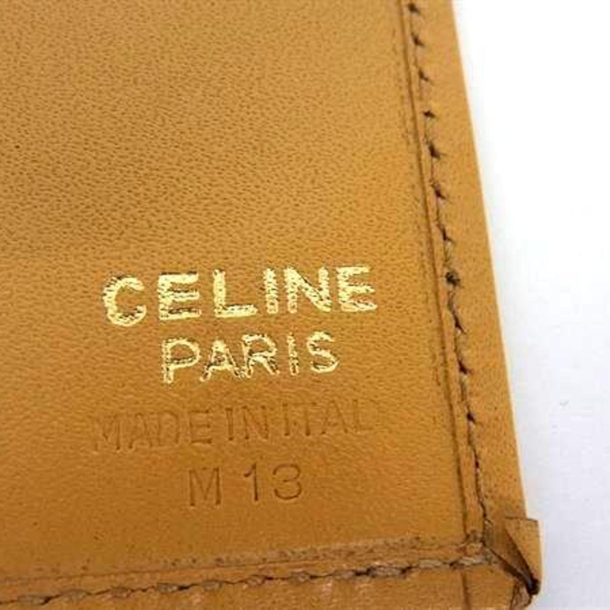 CELINE Macadam Bifold Wallet, Brown Leather, Women's