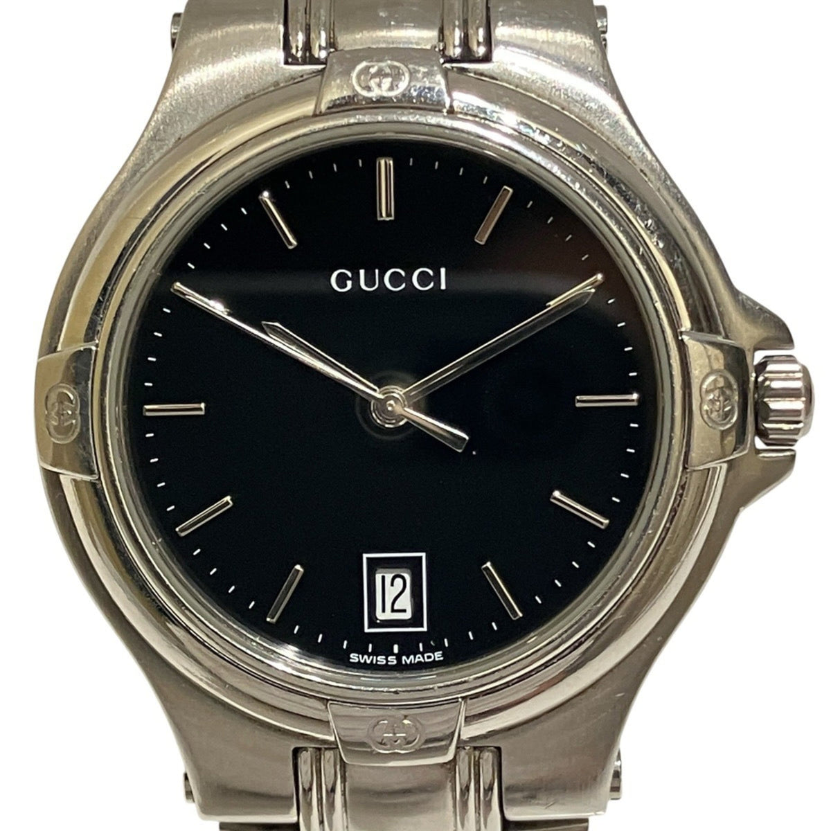 Gucci GUCCI watch, total weight 105.4g, stainless steel, quartz movement, black dial, 9040M — Good