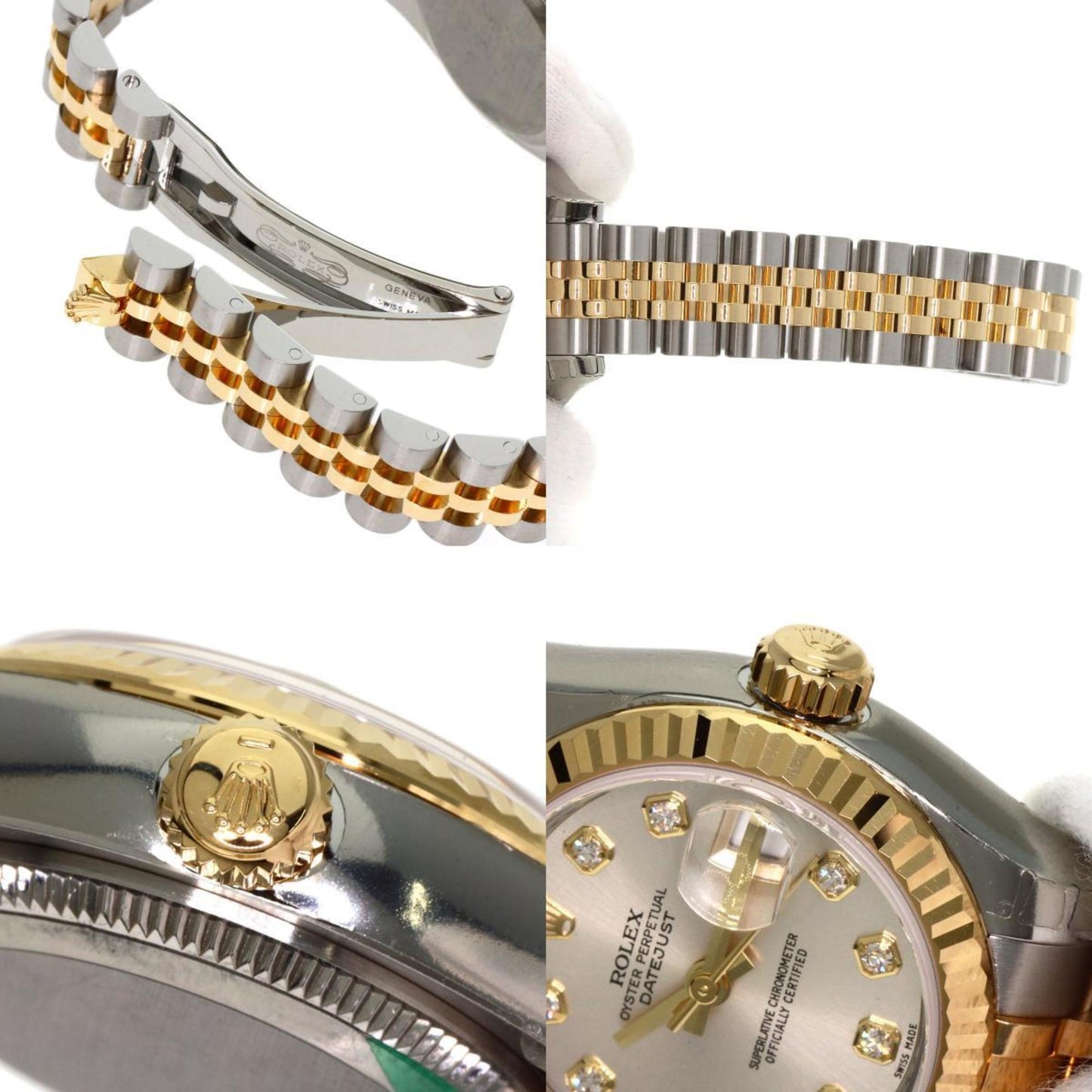 Rolex 179173G Datejust 10P Diamond Watch Stainless Steel SS x K18YG Ladies