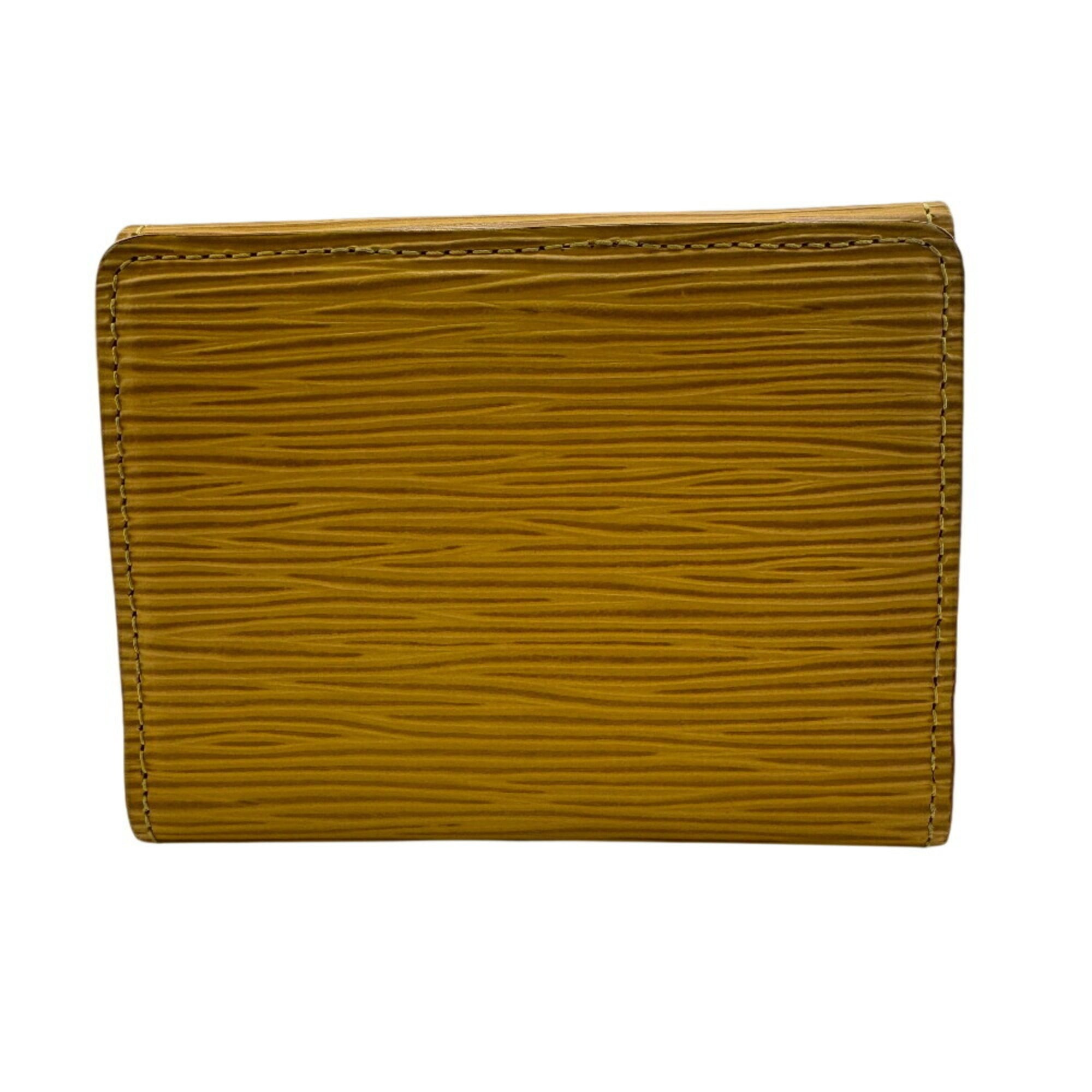 LOUIS VUITTON M63489 Porte Monnaie Bi-E Carte Credit Compact Wallet, Card Case, Epi Leather Coin Yellow, Women's