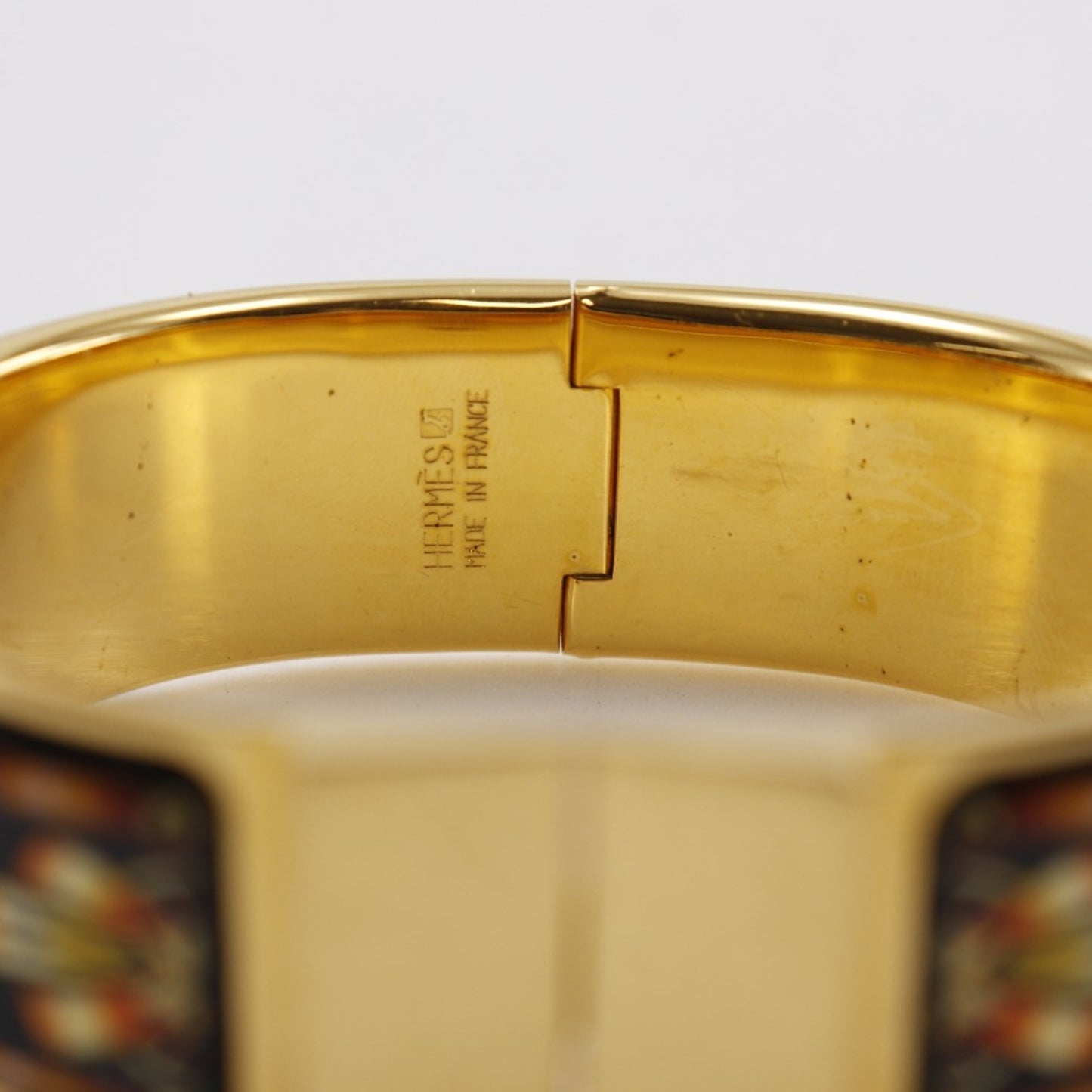 Hermes HERMES Roque enamel bracelet, cloisonné horse pattern bangle, gold plated, black, approx. 64.3g Location Email Women's S141425912