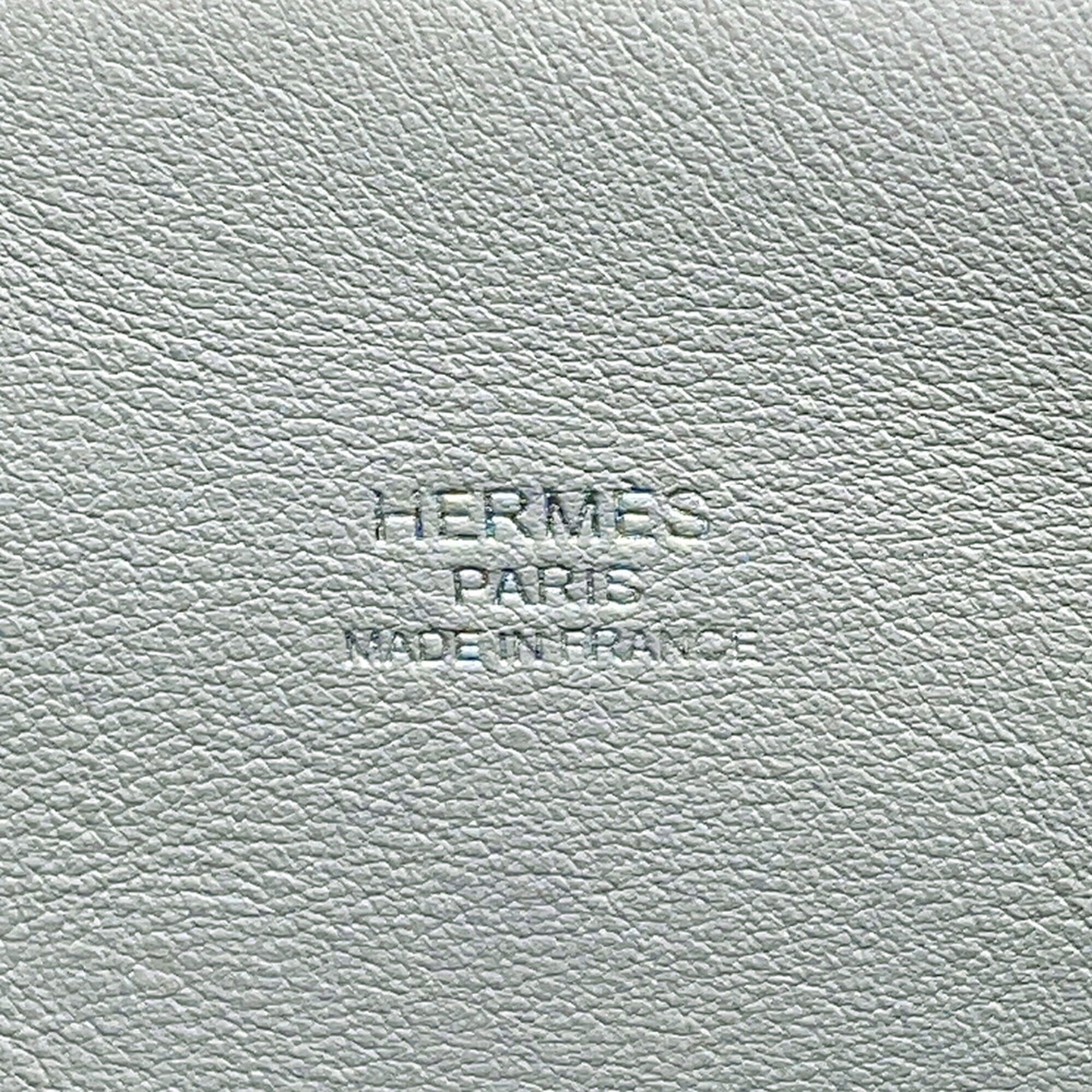Hermes Bolide 1923 25 Verso Bleu Lin Glacier Evercolor U stamp 2-way shoulder bag handbag HERMES — Like New