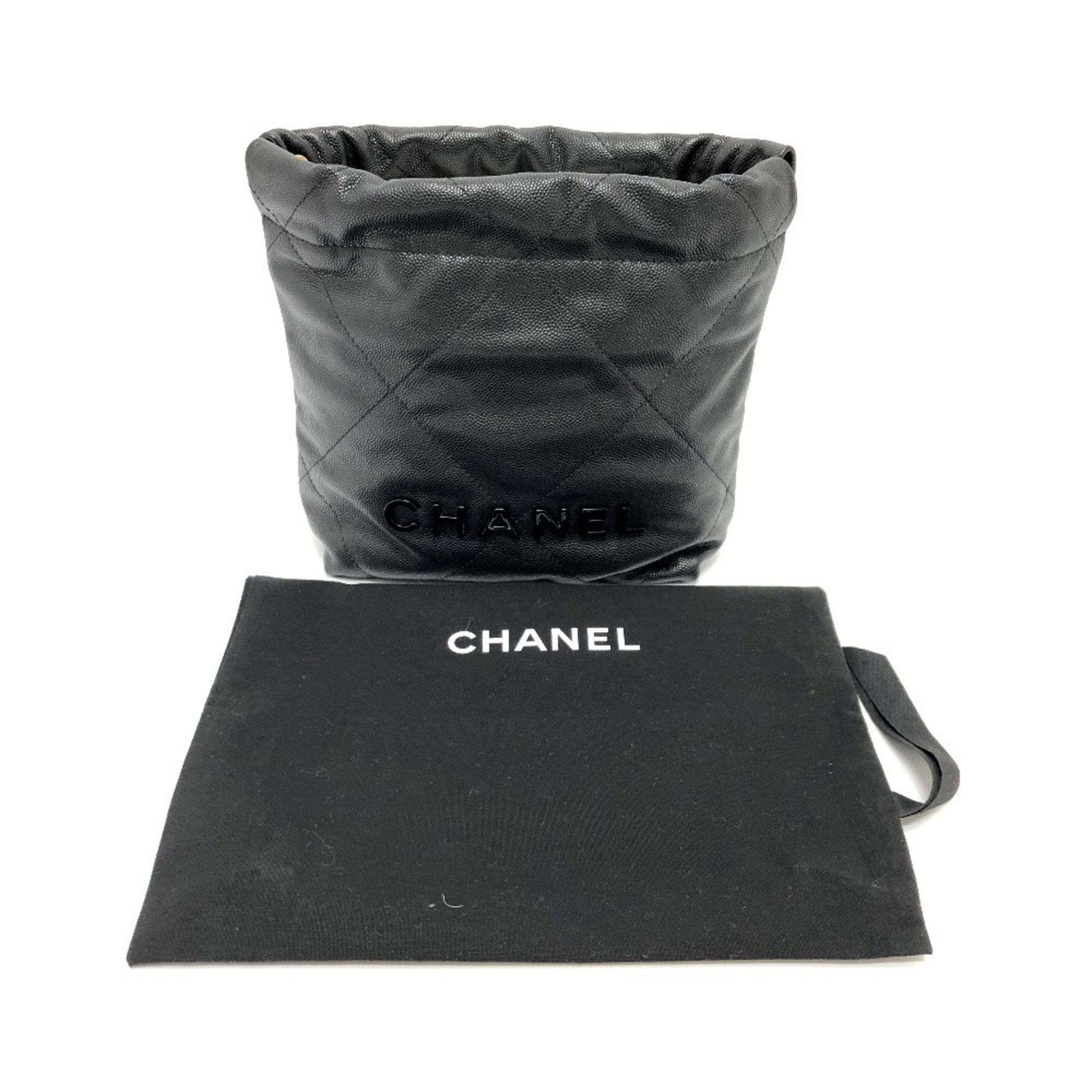 CHANEL AS3980 Matelasse Chanel 22 So Black Bag Shoulder Handbag Caviar Skin Women's — New - Store Return
