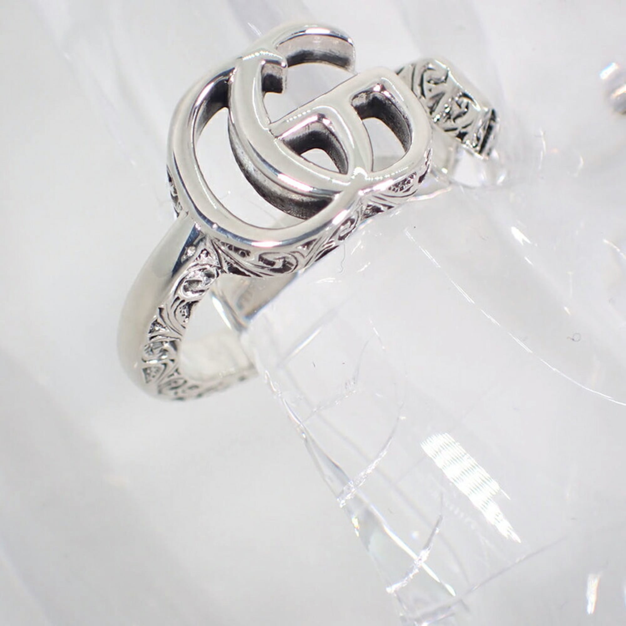 GUCCI 925 Double G Arabesque Ring, size 18