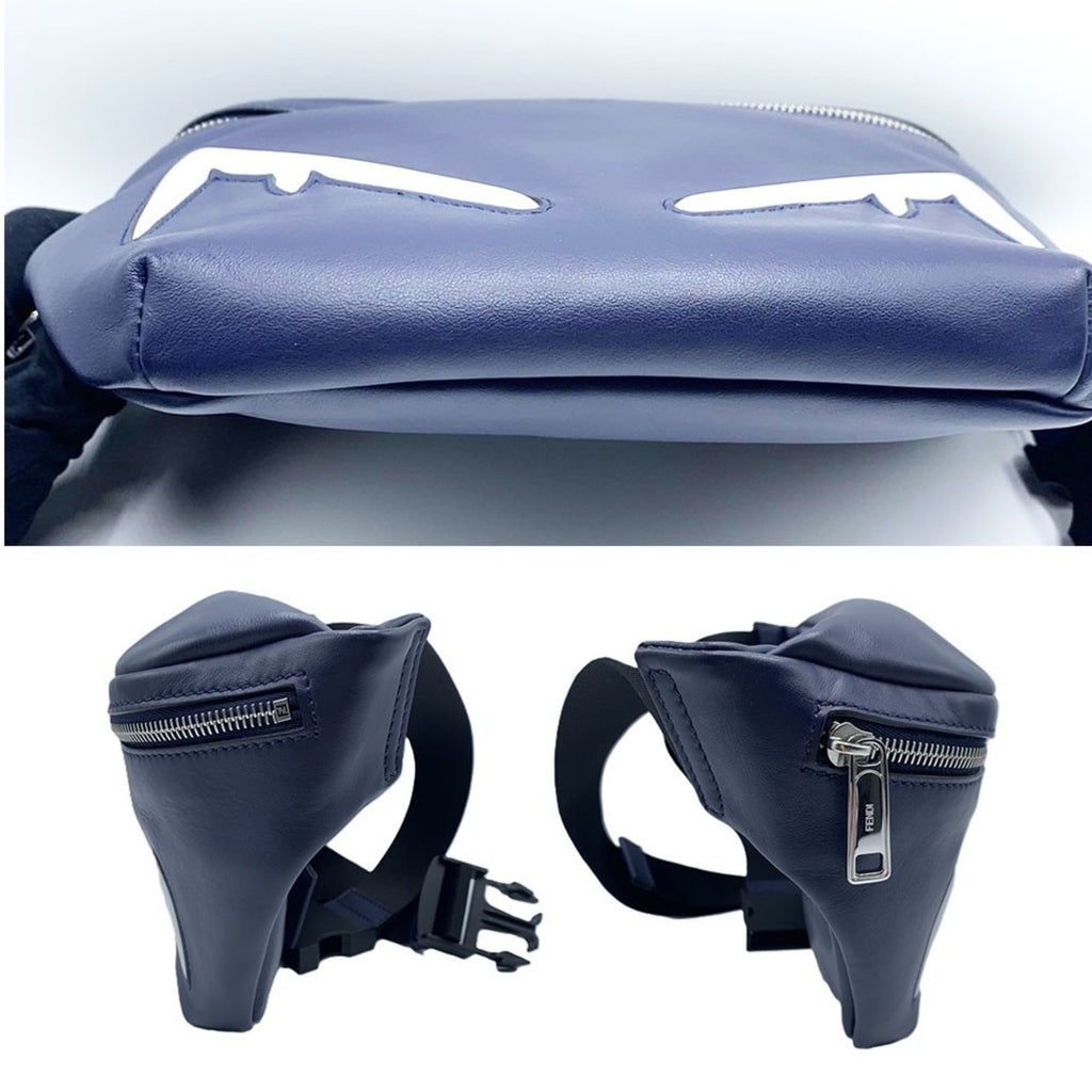 FENDI Bugs Eye Body Bag Waist Navy 7V34 A80J F0R2A
