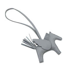 Hermes Rodeo Pegasus PM Accessory Bag Charm, Agneau Milo Swift Leather, Gris Pantin, K Stamp — New - Store Return