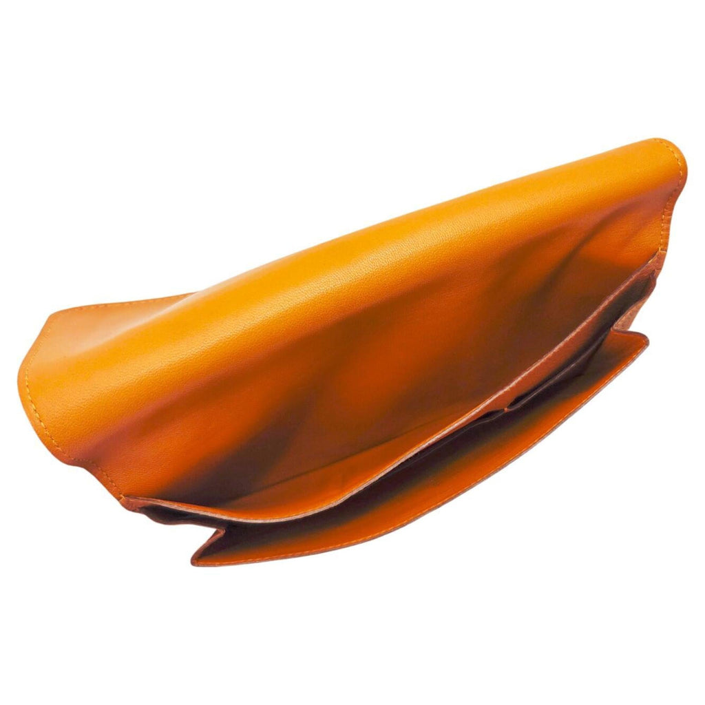 HERMES Dogon Duo GM Taurillon Clemence Orange Long Wallet, Leather, Wallet & Coin Case, Women's Men's