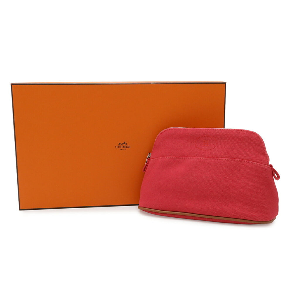 HERMES Bolide Pouch 20 Handbag Multi-purpose Canvas Leather Fuchsia Pink — New - Store Return