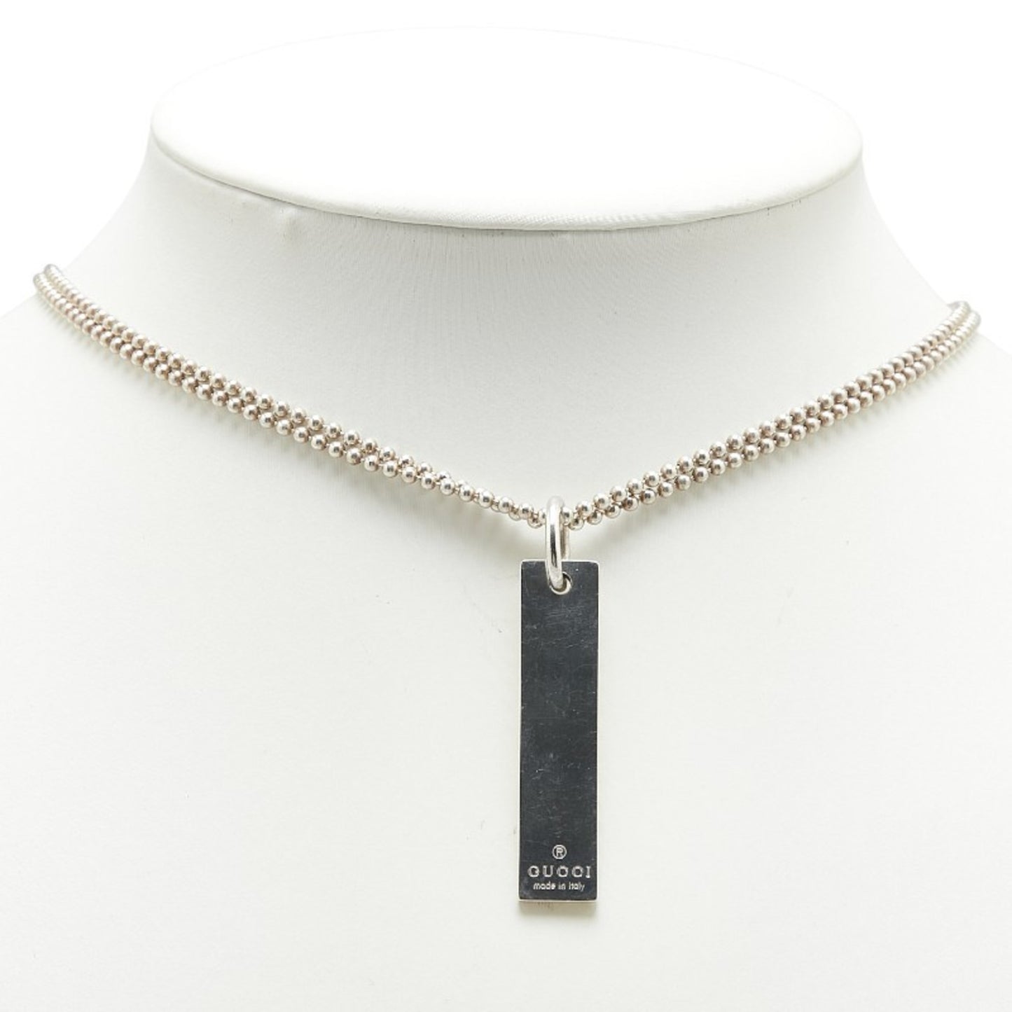 Gucci Plate Double Ball Chain Necklace SV925 Silver Women's GUCCI