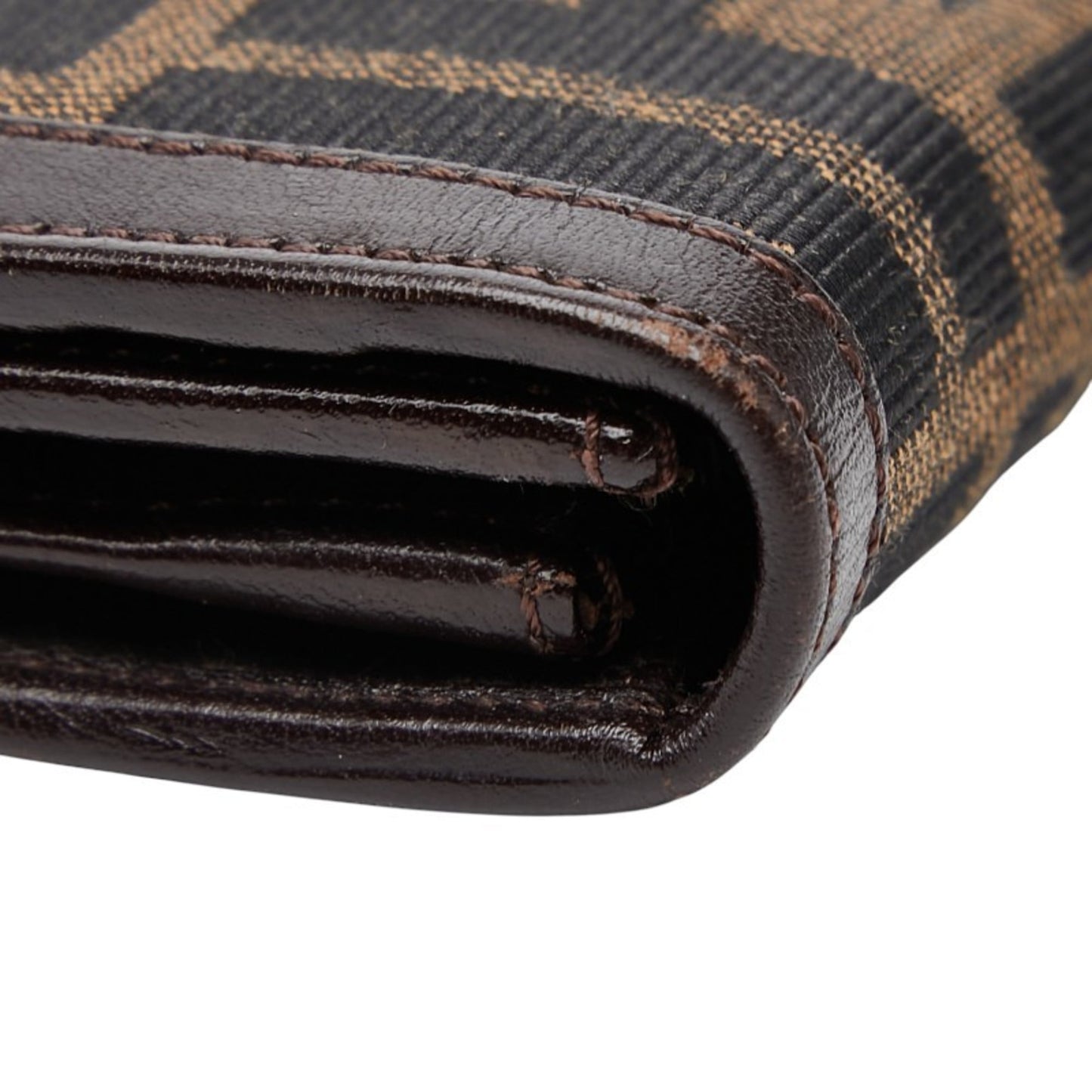 Fendi Zucca long wallet in brown canvas and leather for women.