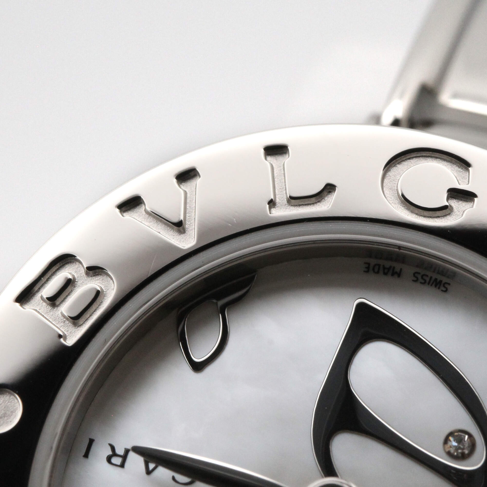 Bulgari BVLGARI B-zero1 Butterfly Watch, Stainless Steel, Diamond, Women's, White/White Shell, BZ22S — Very Good